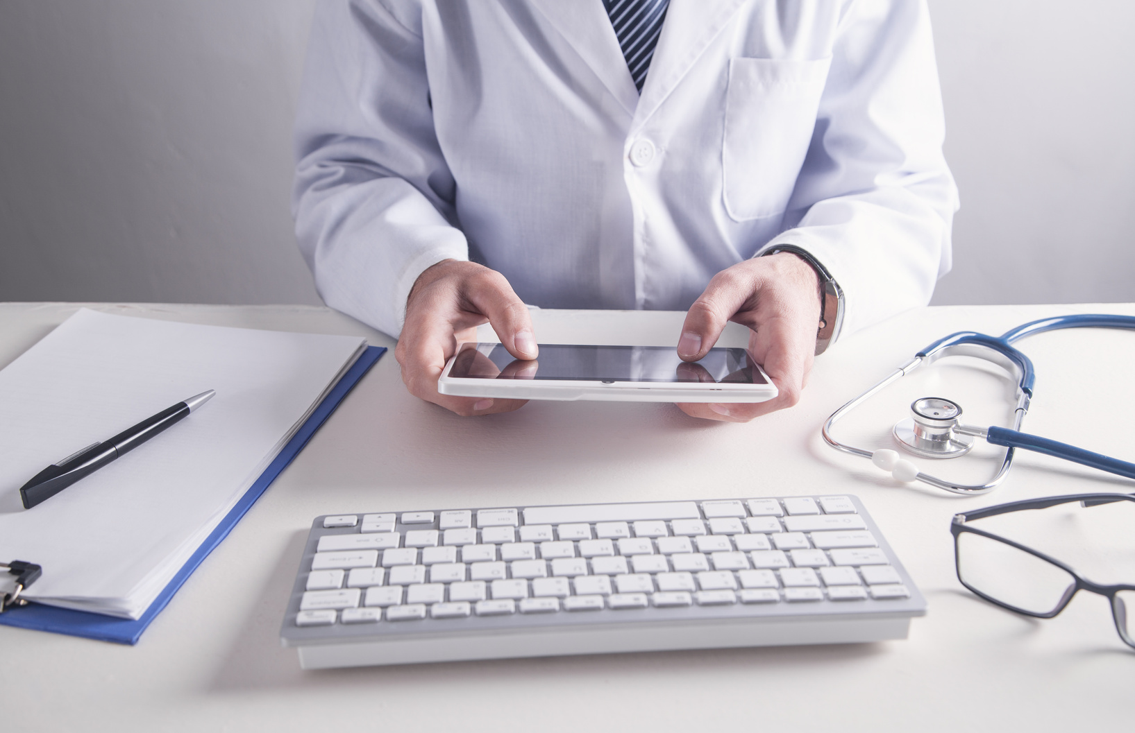 Doctor using digital tablet. Medicine and Healthcare concept